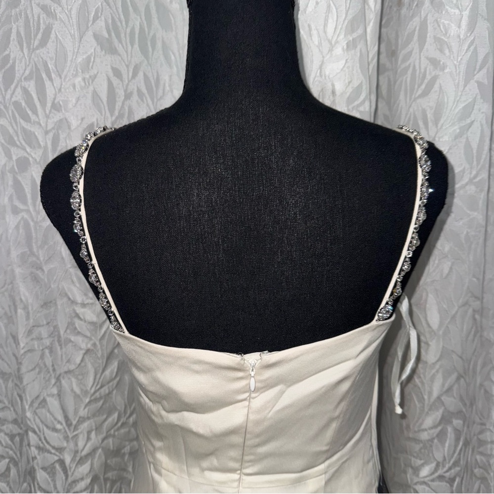 Ann Taylor ivory white and silver straps size 0 NWT bridal prom wedding dress - Picture 4 of 16